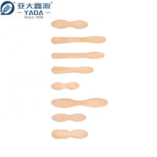 YADA 75mm Disposable Wooden Ice Cream Spoons Wholesale Small Wood Spoon Individually Paper Wrap