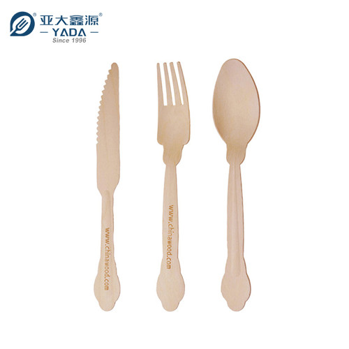 Disposable Wooden Cutlery Set Wholesale | YADA Eco Compostable Birch Wood Cutlery Kit YD-L 205mm