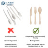Disposable Wooden Cutlery Set Wholesale | YADA Eco Compostable Birch Wood Cutlery Kit YD-L 205mm