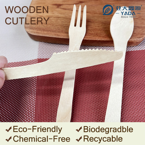 Eco-friendly Disposable Wooden Cutlery Set Wholesale | YADA Biodegradable Wooden Cutlery 185mm YD-M