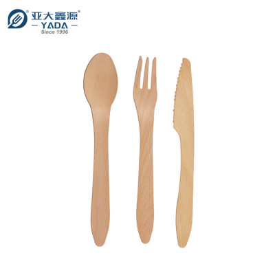 Eco-friendly Disposable Wooden Cutlery Set Wholesale | YADA Biodegradable Wooden Cutlery 185mm YD-M