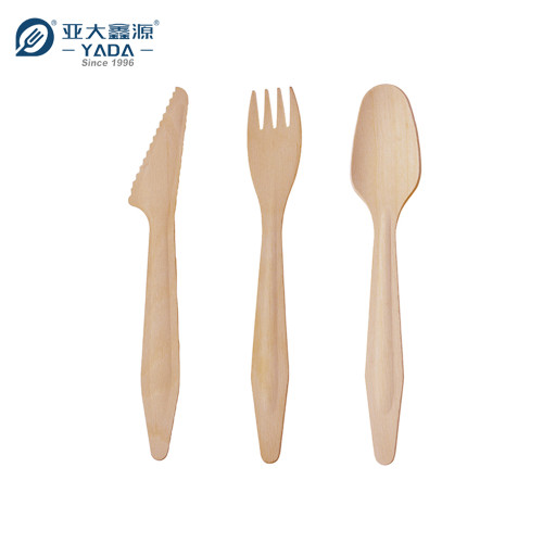 Compostable Disposable Wooden Cutlery Set Wholesale | YADA Eco Biodegradable Cutlery Set YD-N 185mm