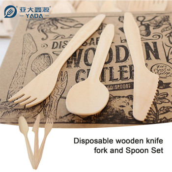 185mm Disposable Wooden Spoons Wholesale | YADA Eco Biodegradable Spoon Set | Compostable Spoon YD-N