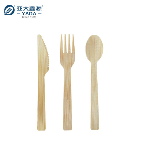 Conjunto de talheres descartáveis de bambu para atacado | Talheres compostáveis ecológicos YADA para buffet YD-BC 140 mm