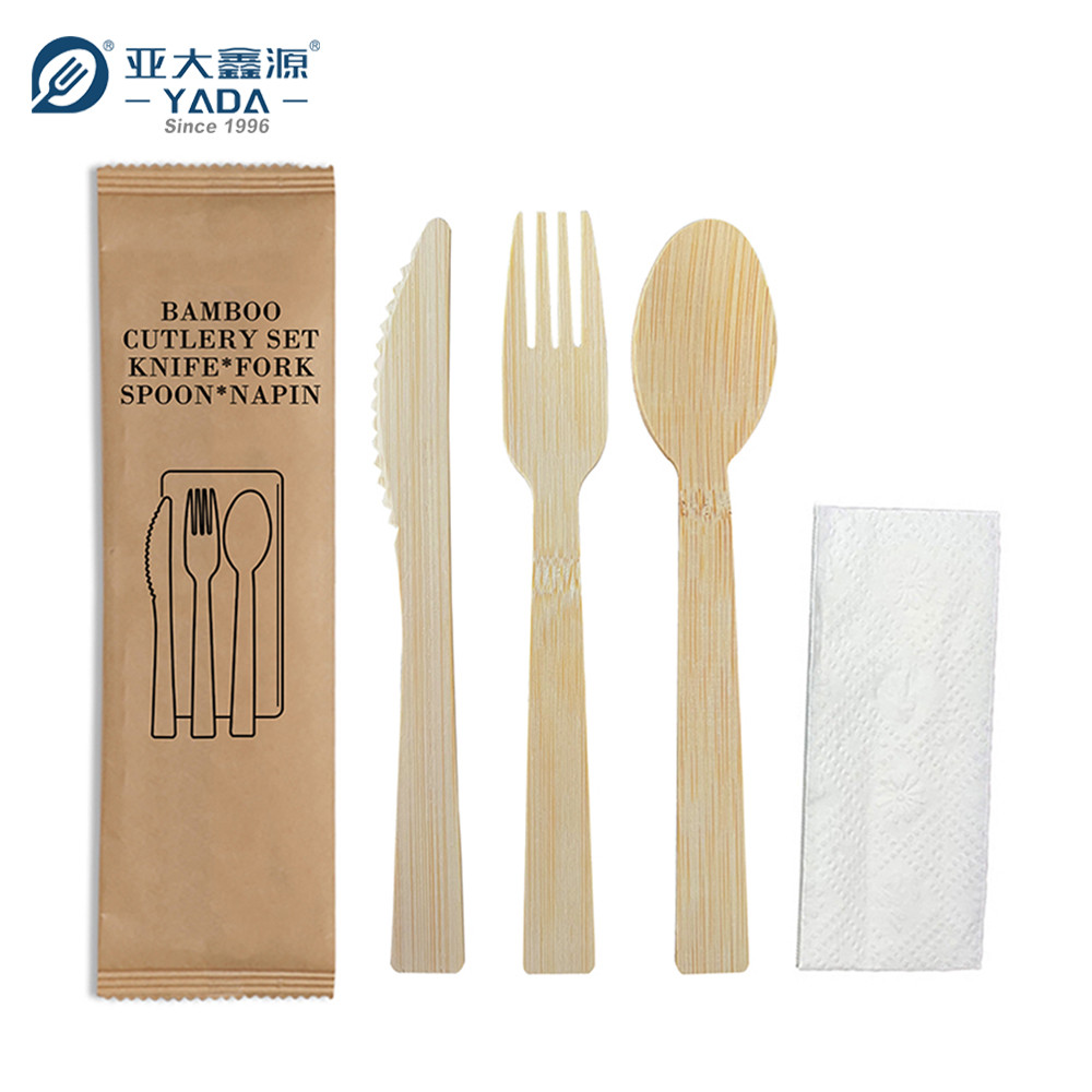 Specifications of Bamboo Cutlery Set, Disposable Bamboo Cutlery 4 In 1 Kit, Knife+Spoon+Fork+Napkin 