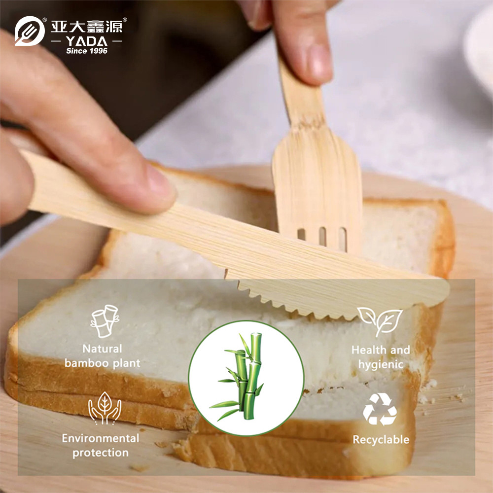 Introduction of Bamboo Cutlery Set, Bamboo Cutlery Set, Disposable Bamboo Cutlery 4 In 1 Kit, Knife Spoon Fork Napkin