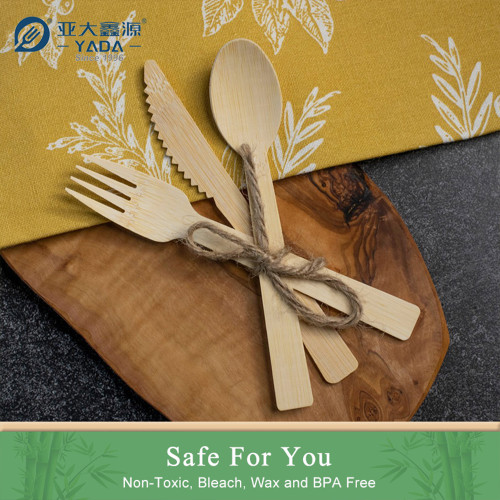 Disposable Bamboo Cutlery Set Wholesale | YADA Eco-friendly Bamboo Spoon Fork Knife Set YD-BC 170mm