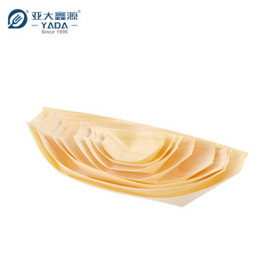 YADA 135mm Compostable Wooden Sushi Boat Wholesale Disposable Wood Boats Japanese Food Container