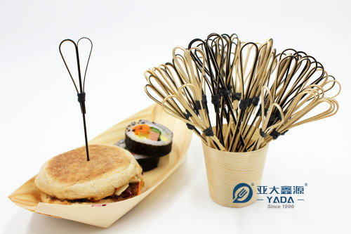 Disposable Heart Shaped Bamboo Skewers Wholesale | YADA 120mm Bamboo Sticks For Appetizer Fruit Pick