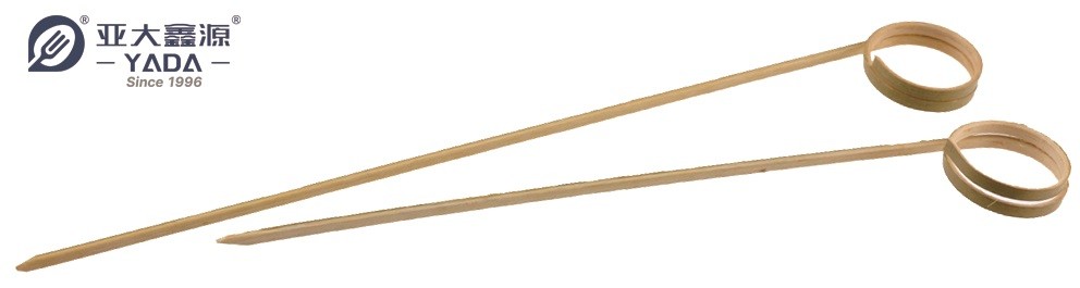 Especificaciones de brochetas de bambú, palillos de cóctel de bambú, palillos de bambú con aro en forma de bucle