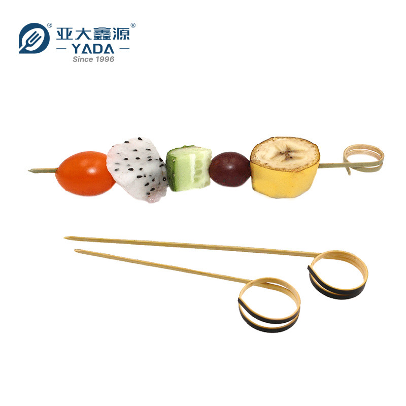 Disposable Looped Ring Bamboo Skewer, Bamboo Cocktail Sticks, Looped Ring Bamboo Food Picks