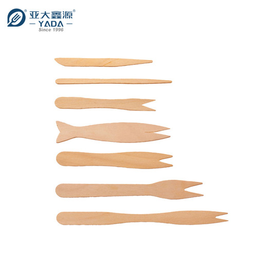 Disposable Small Wooden Food Picks Wholesale | YADA 100mm Birch Wood Food Picker | Fruit Chip Forks