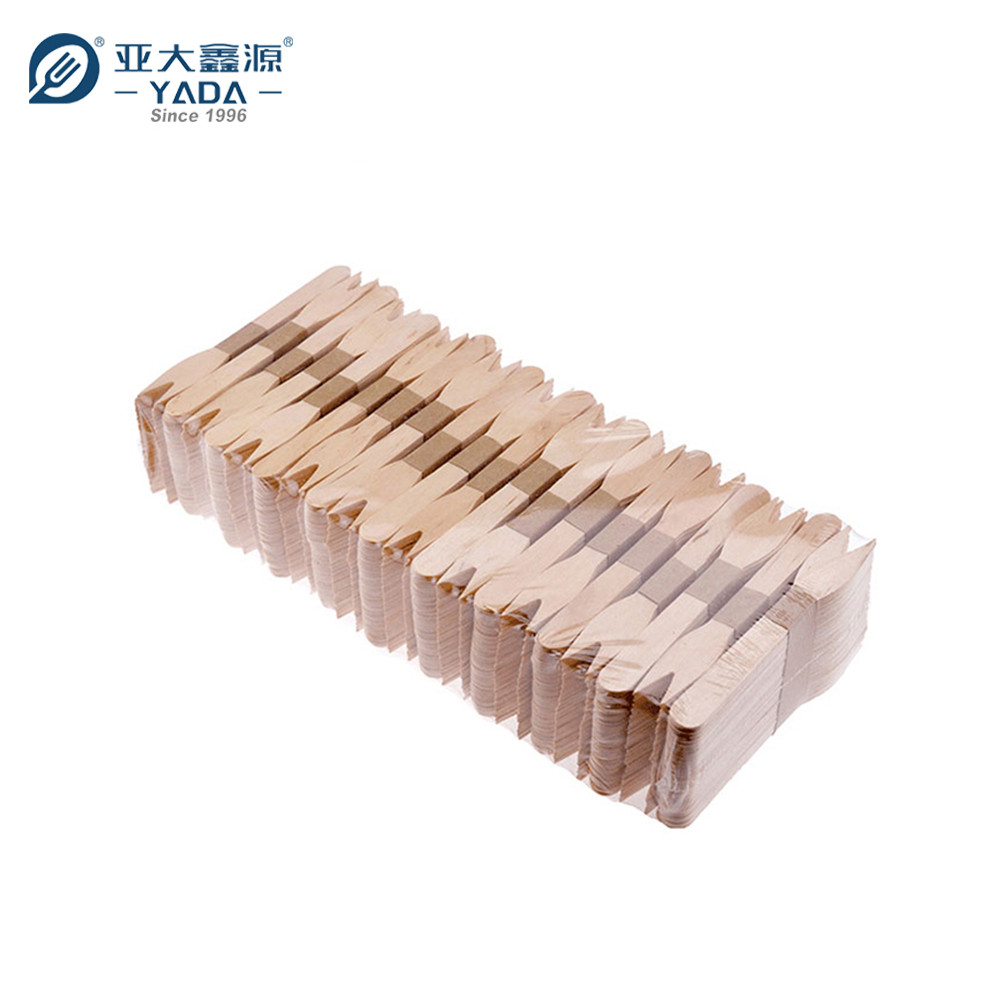 Plastic Packaging Disposable Wooden Chip Forks | Two Prong Mini Fork | French Fry Forks | Fry Fish Fork