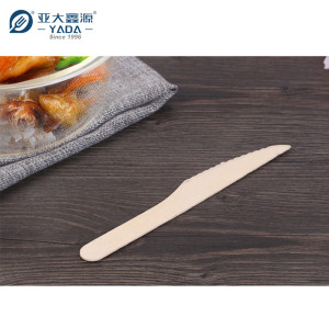 Cuchillo de madera ecológico YADA de 165 mm al por mayor Cuchillos de madera compostables desechables YD-B ideales para pan