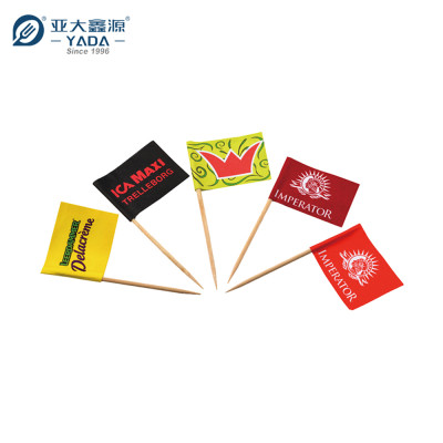 YADA 65mm Wooden Flag Toothpicks Wholesale | Wood Toppers Picks | Disposable Decorative Toothpicks