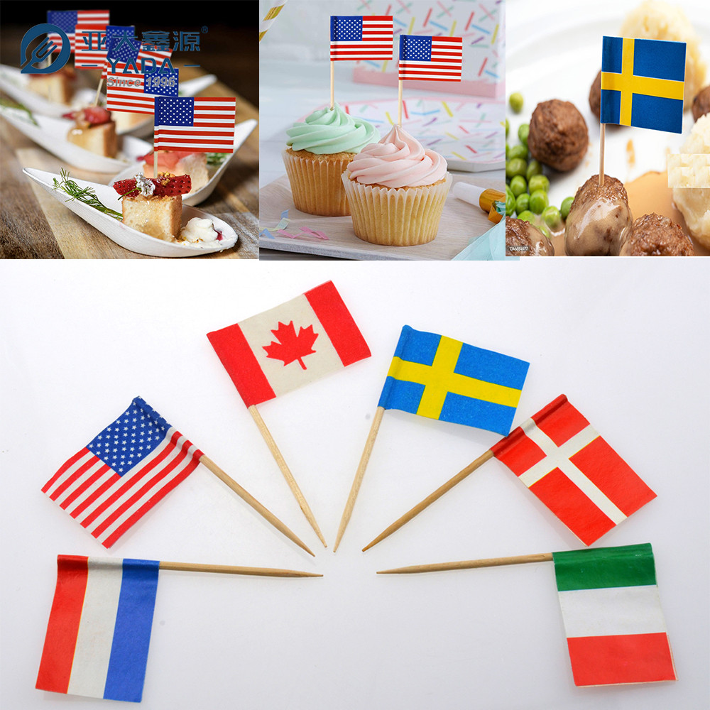 Wooden Toothpicks, Birch Toothpicks, American Flag Toothpicks