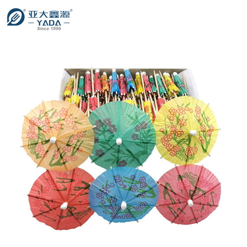 YADA 4 inch Mini Umbrella Wooden Toothpick Wholesale Decorative Toothpicks Wood Cocktail Picks