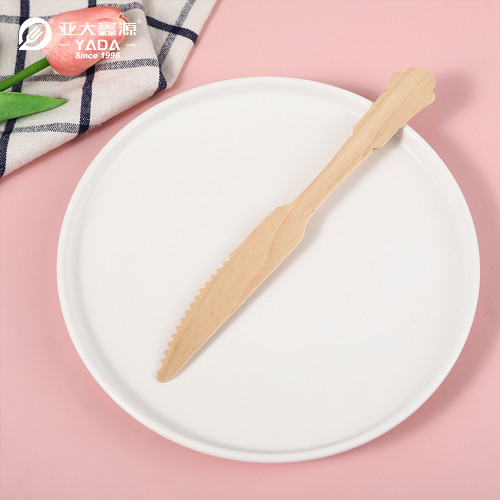 Cuchillo de madera ecológico YADA de 205 mm al por mayor Cuchillos de carne de madera compostables desechables YD-L