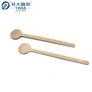 Agitadores de café de madera con punta redonda de 150 mm de YADA, palitos de madera desechables con logotipo estampado en caliente personalizado