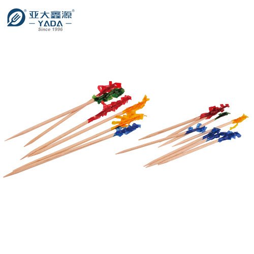 Wooden Frilly Colored Toothpicks Wholesale | YADA 2.5 Inch Picks | Appetizers Decorative Toothpicks