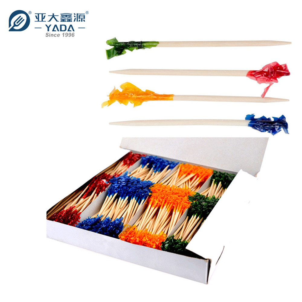 Wooden Toothpicks, Wooden Frilly Colored Toothpicks