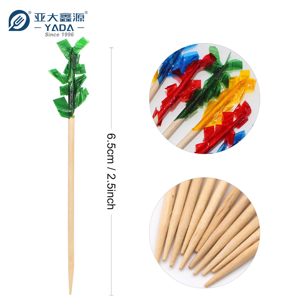 Wooden Frilly Colored Toothpicks