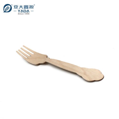 Tenedor de madera de 3 puntas YADA de 205 mm al por mayor Tenedor compostable desechable YD-L Los mejores tenedores de madera