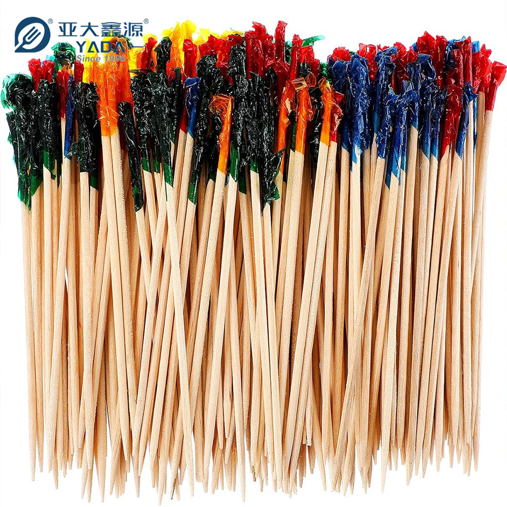 Wooden Frill Picks, Colorful Decorative Toothpicks