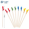Palitos de dente decorativos de madeira com babados no atacado | Palitos de dente com babados coloridos de 4 polegadas | Palitos com babados para aperitivos