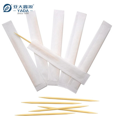 YADA 63mm Paper Individually Wrapped Bamboo Toothpicks Wholesale Double Point Bamboo Fruit Picks