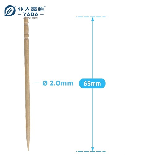 YADA 65mm Eco Single Point Wooden Toothpicks Wholesale Kokeshi Disposable Wood Olive Picks