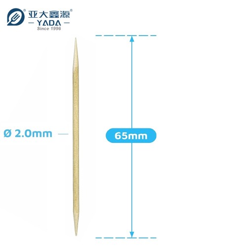 YADA 65mm 可堆肥双尖木牙签批发可重复使用容器木牙签