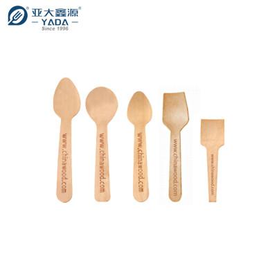 Cuchara pequeña de madera YADA, venta al por mayor, minicucharas desechables, cuchara de madera compostable para helado