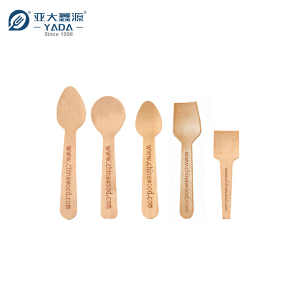 YADA Wooden Tasting Spoon Disposable Cutlery Wholesale Birch Wood Ice Cream Spoon