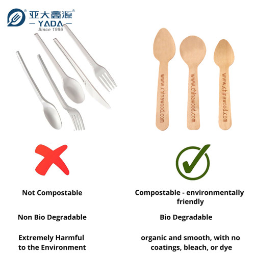 YADA Small Wooden Spoon Wholesale Disposable Mini Spoons Wood Compostable Spoon for Ice Cream