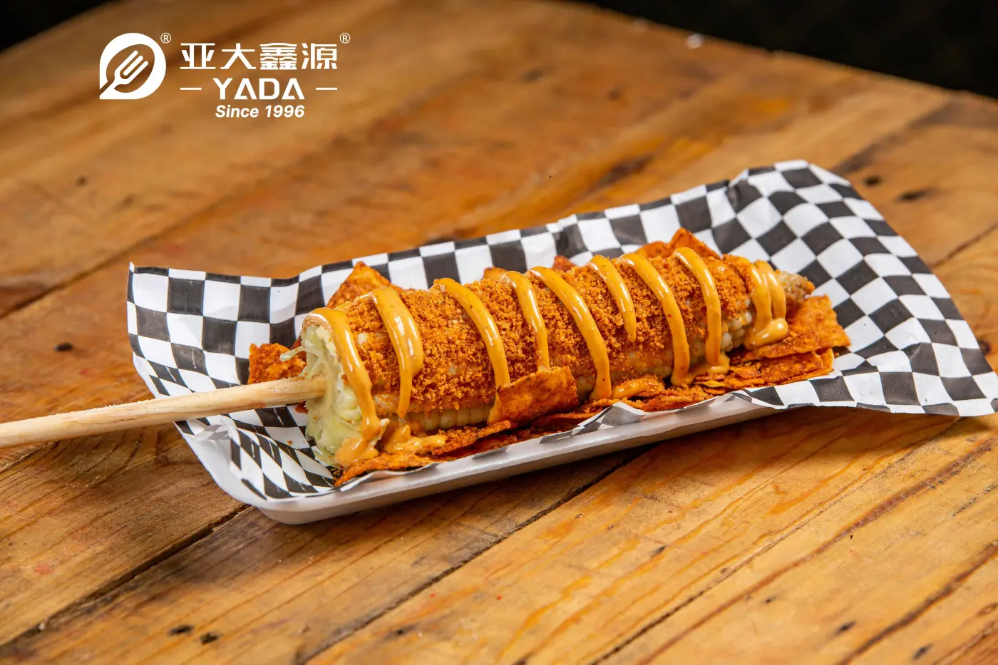 Bamboo skewers in use on a serving tray with prepared finger food