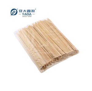 Brochetas de madera para carne de vacuno de 240 mm de YADA, venta al por mayor, brochetas de madera desechables planas para kebab