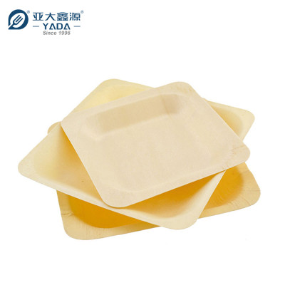 YADA 125mm Square Wooden Plate Wholesale | Disposable Wood Pallets | Cake Plates | Serving Tray