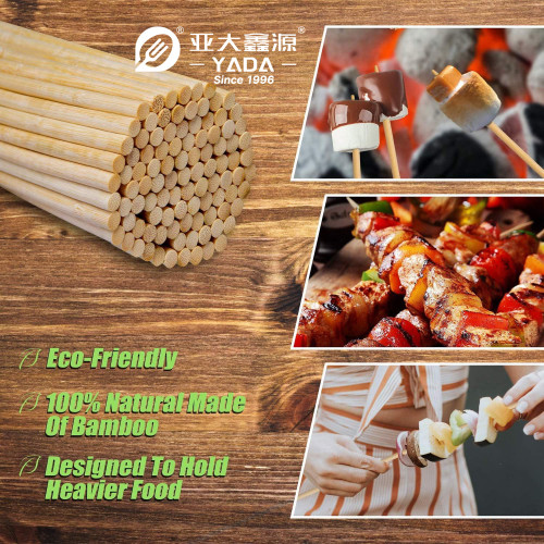 YADA 250mm Bamboo Skewers Wholesale Disposable Grilled Meat Shrimp Bamboo Skewer Sticks For BBQ