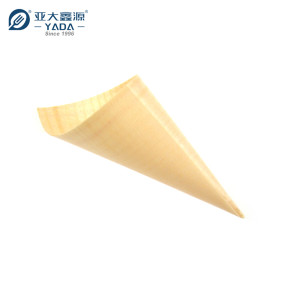 Conos de madera desechables para sushi, venta al por mayor, recipiente para aperitivos y alimentos, de YADA