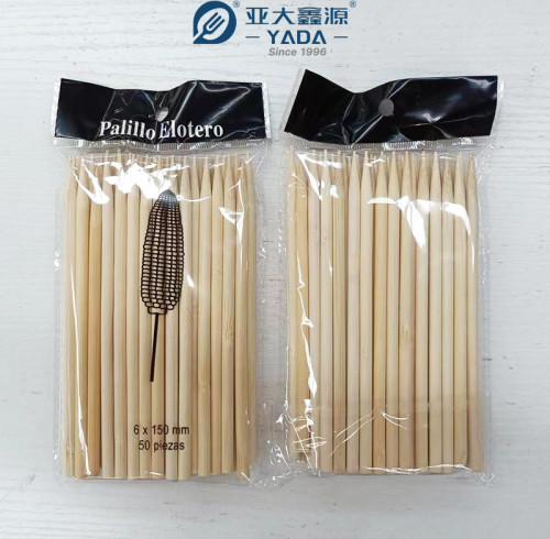 Brochetas de maíz de bambú YADA de 6,0 x 150 mm, venta al por mayor, brochetas ecológicas de bambú desechables para palitos de maíz a la parrilla
