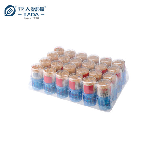 Palitos de madeira compostáveis de ponta dupla YADA 65 mm | Palitos de madeira reutilizáveis em recipiente