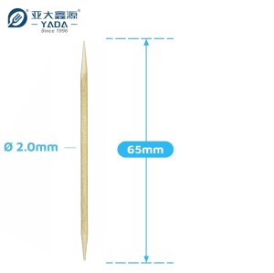 Palillos de dientes de madera ecológicos de doble punta de 68 mm de YADA, venta al por mayor, palillos de madera desechables, palillos compostables
