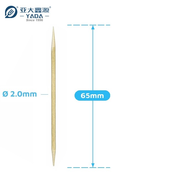 Palillos de dientes de madera ecológicos de doble punta de 68 mm de YADA, venta al por mayor, palillos de madera desechables, palillos compostables
