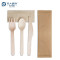 Wooden Cutlery 4 In 1 Kit (Knife+Spoon+Fork+Napkin) Wholesale | YADA Eco-friendly Wooden Cutlery Set