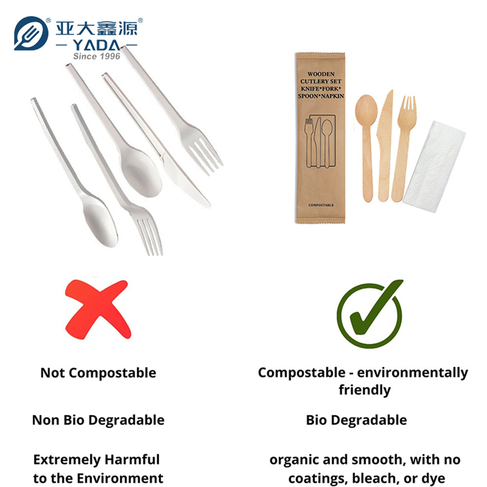 Yada wooden cutlery set -- for the Earth best. compostable cutlery, eco friendly cutlery