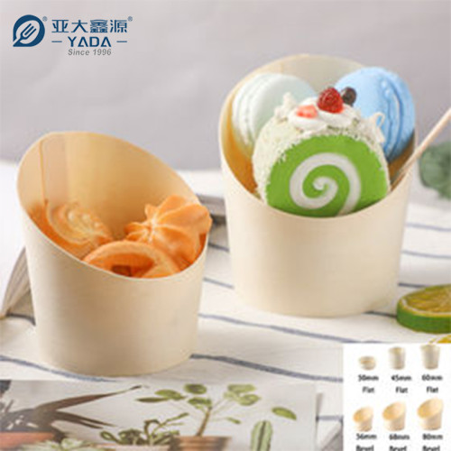 YADA Wooden Slant Cup Wholesale Wood Slanted Dessert Cups Disposable Collection Cup