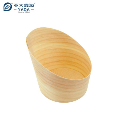 Vaso de madera inclinado YADA, venta al por mayor, vasos de postre de madera inclinados, vaso de colección desechable