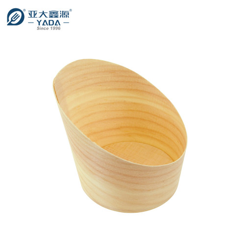 YADA Wooden Slant Cup Wholesale Wood Slanted Dessert Cups Disposable Collection Cup