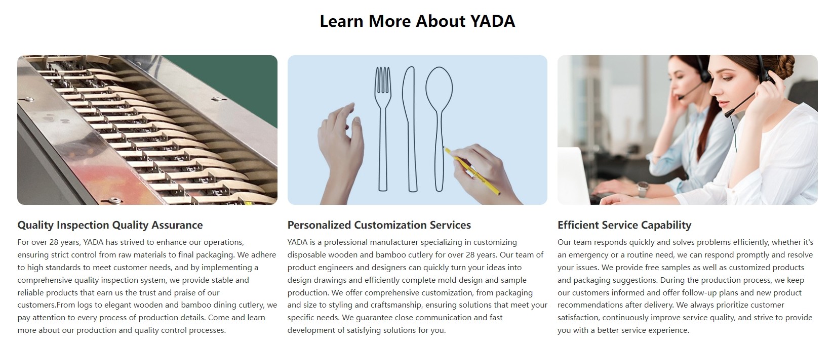 Proveedor de soluciones de suministros para catering de YADA